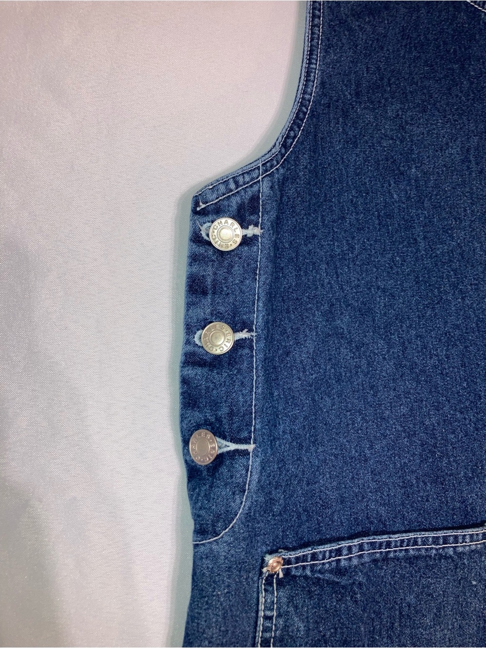 Denim Daisy Embroidered Midi Pinafore Dress - Blue - Picture 4 of 7
